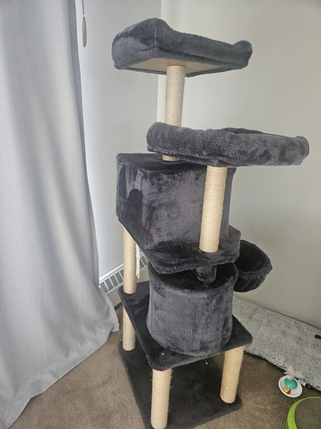 Dark Grey Multi-Level Cat Tree Condo