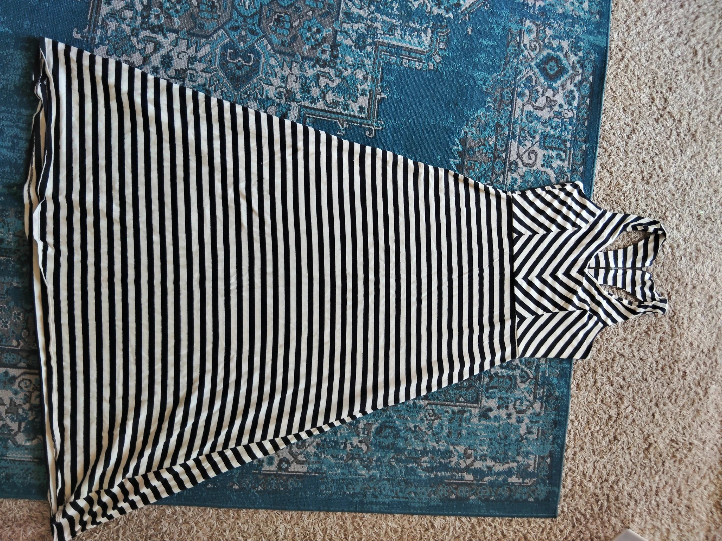 Black and White Striped Maxi Dress