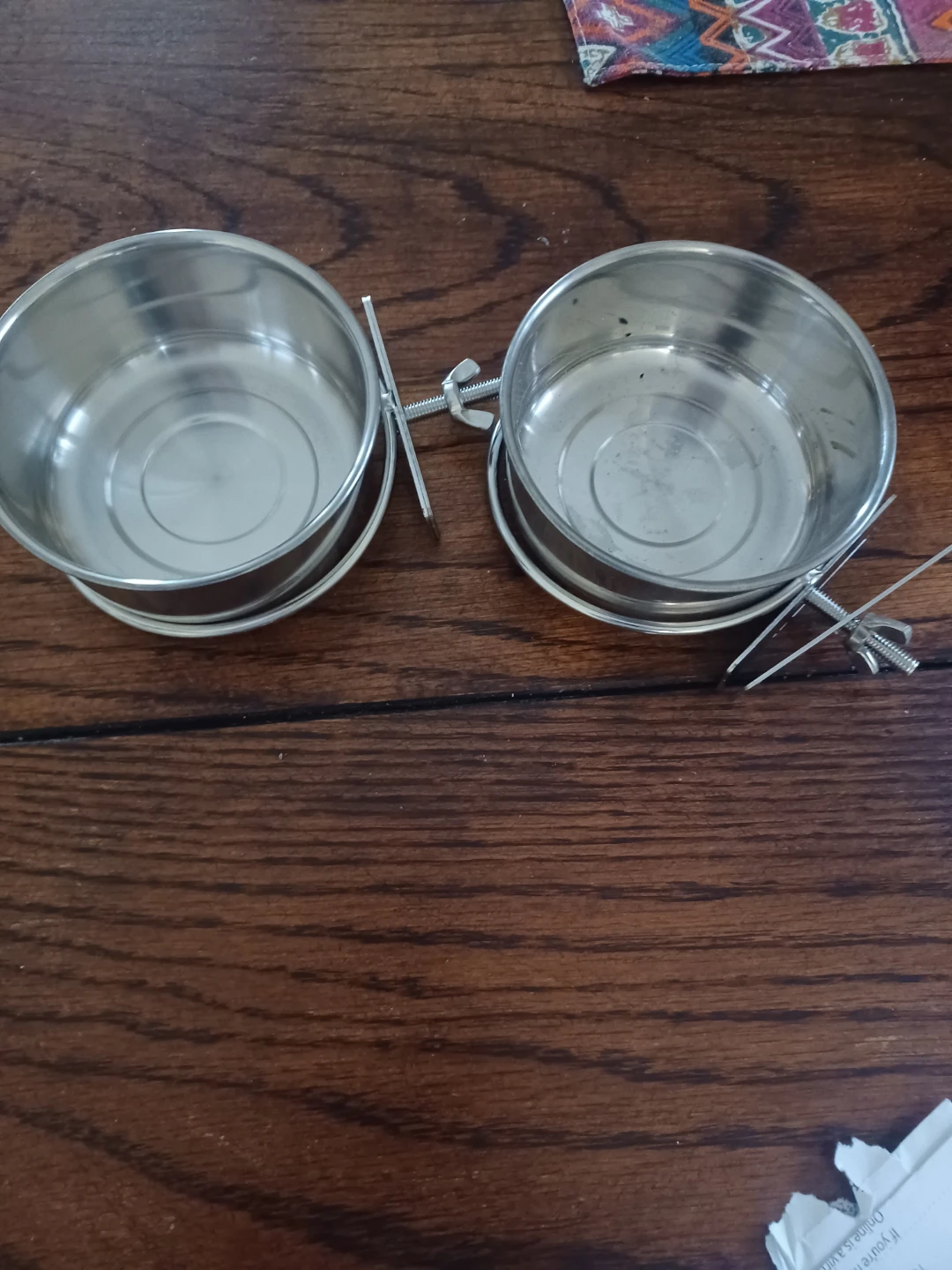 Pair of Stainless Steel Bird Cage Cups