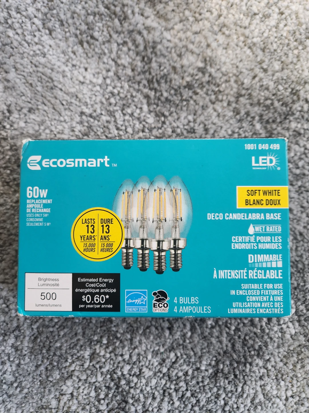 Ecosmart LED Soft White Candelabra Bulbs - 4 Pack