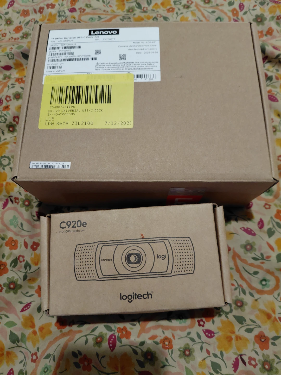 Logitech C920e HD 1080p Webcam & Lenovo ThinkPad USB-C Dock