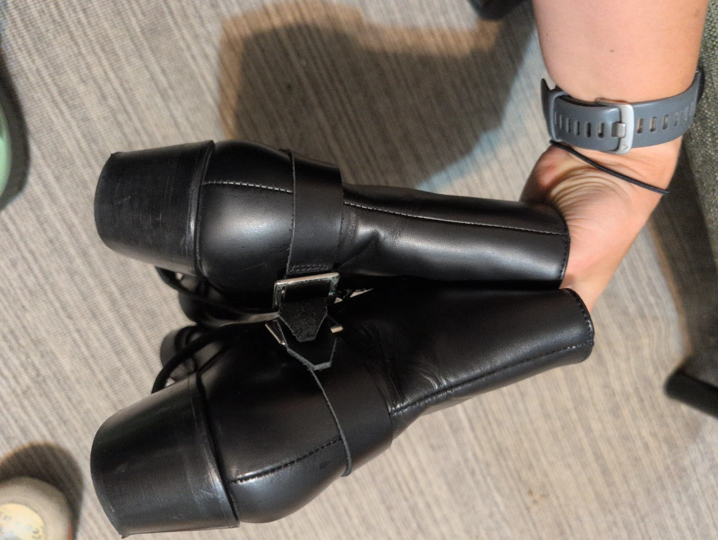 HUGO (HUGO BOSS) ​Black leather Harness Moto / Biker Boots-37 - photo 4