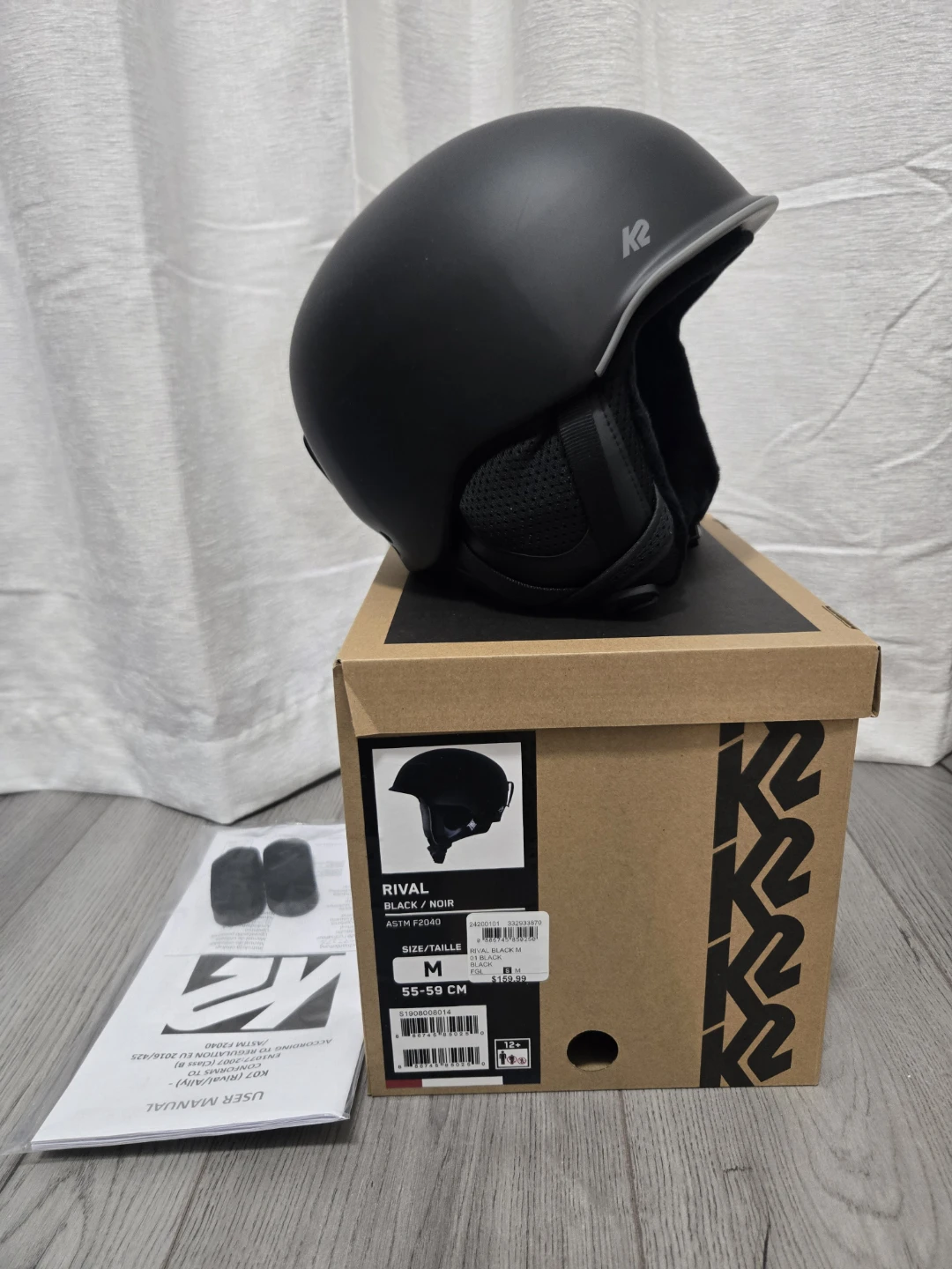 New Condition K2 Rival Ski Helmet - Black - Size M - photo 3