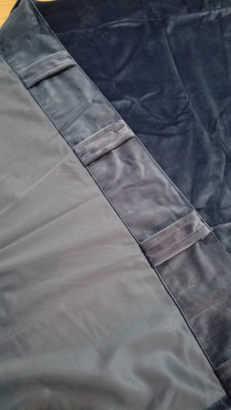 Navy Blue Velvet Blackout Curtains - photo 2