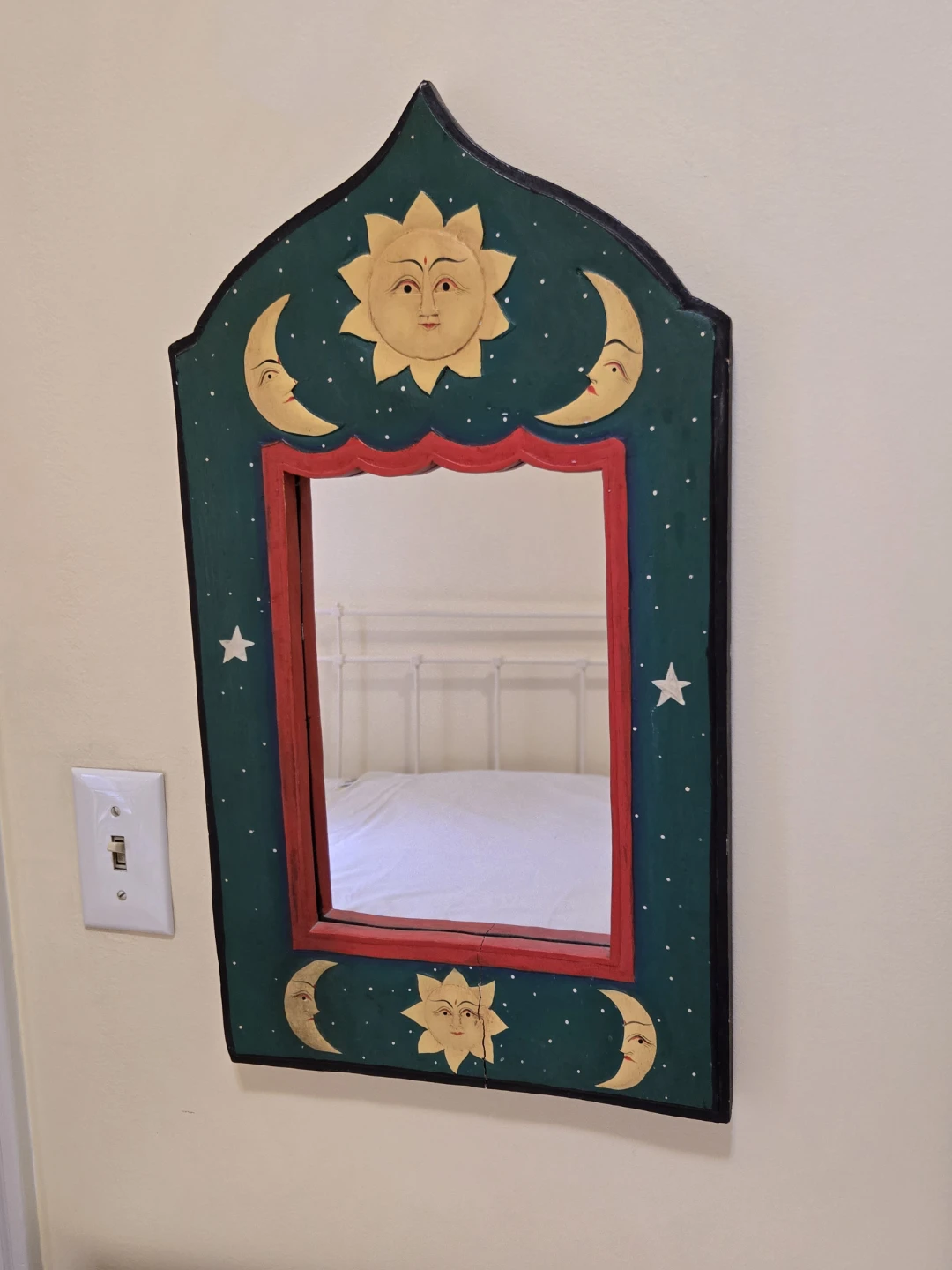 Decorative Framed Sun and Moon Mirror
