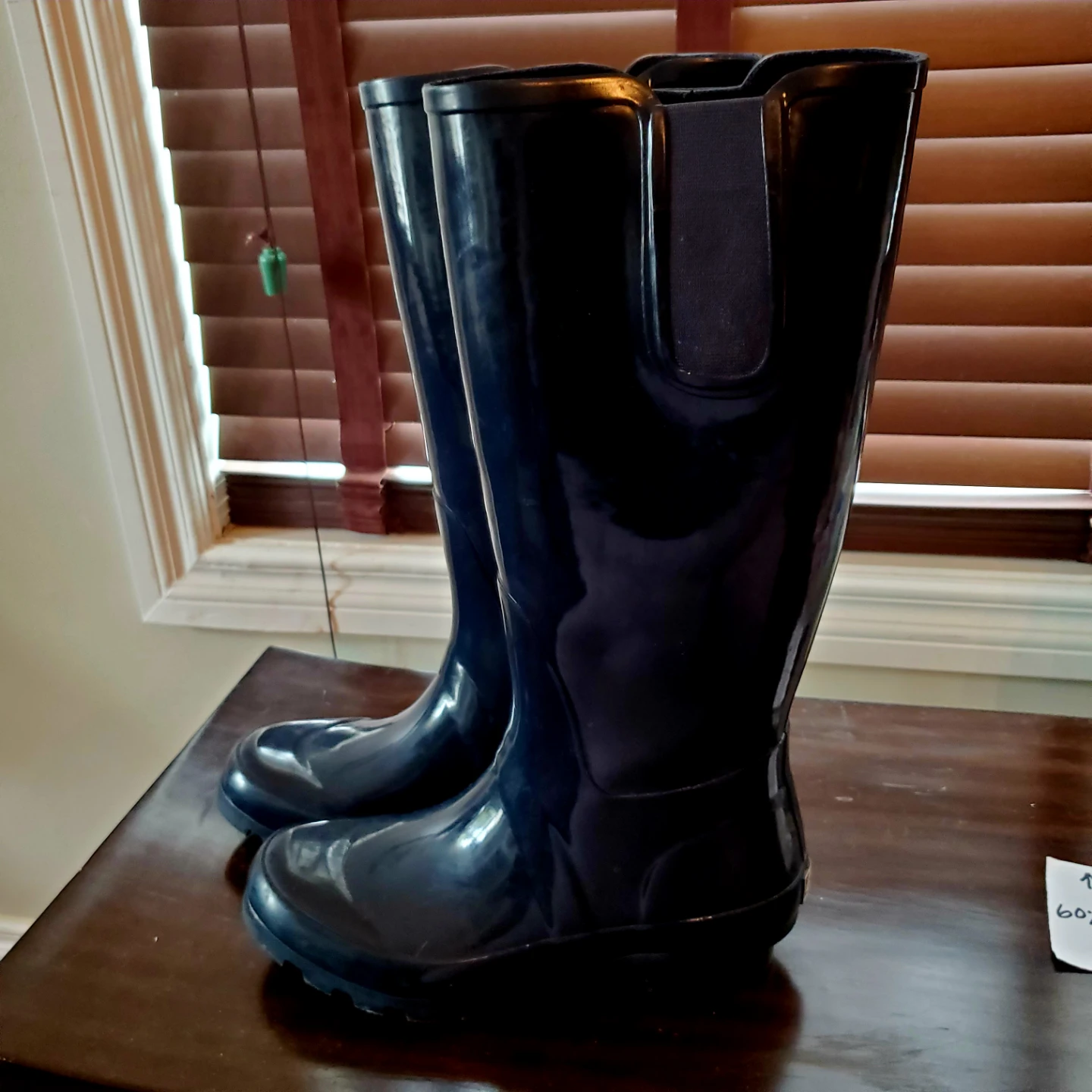 CLARKS Tall Navy Rubber Rain Boots - Ladies Size 8 - photo 5
