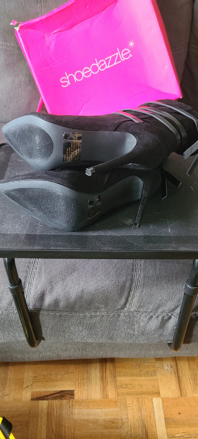Shoedazzle Black Suede Heeled Boots - photo 2