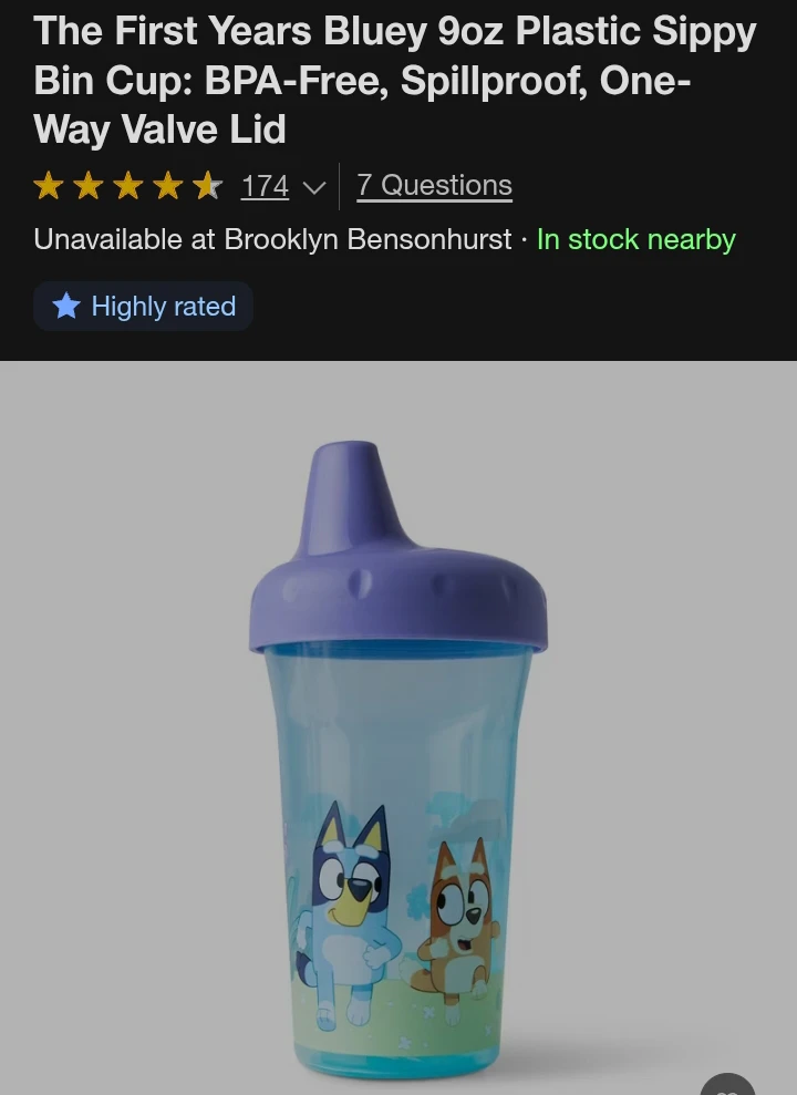 The First Years Bluey 9oz Sippy Cup