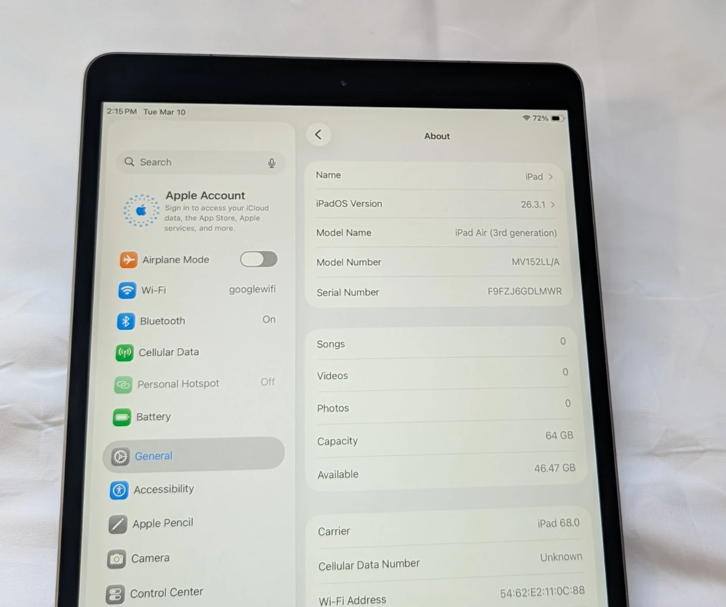 Very Nice APPLE iPad AIR 3 64GB WIFI + 4G CELLULAR 10.5 - photo 2