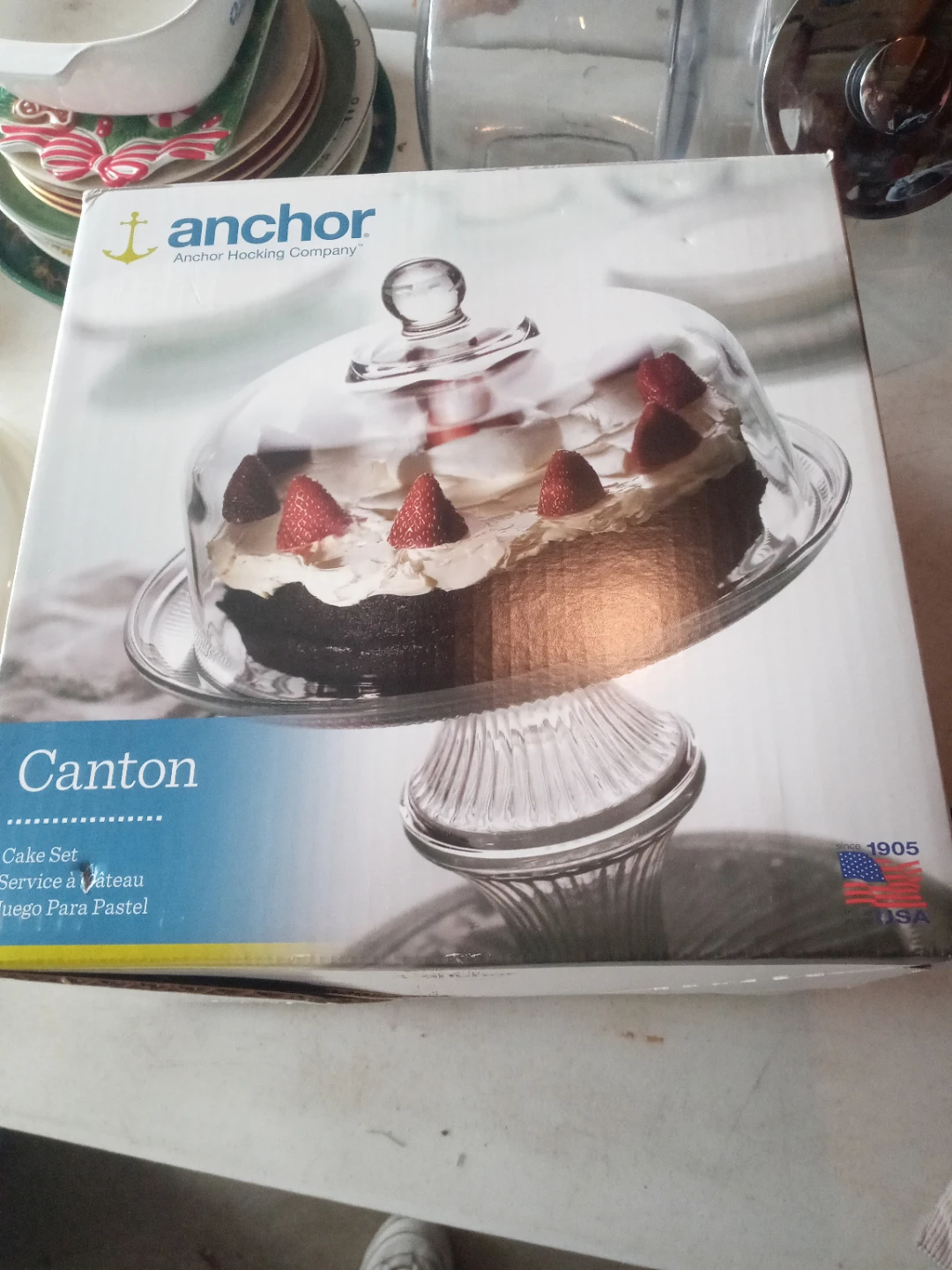 Anchor Hocking Canton Cake Stand with Dome