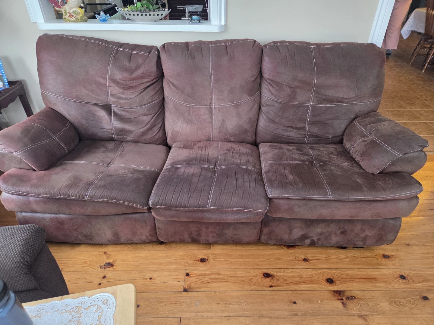 Brown Reclining Sofa