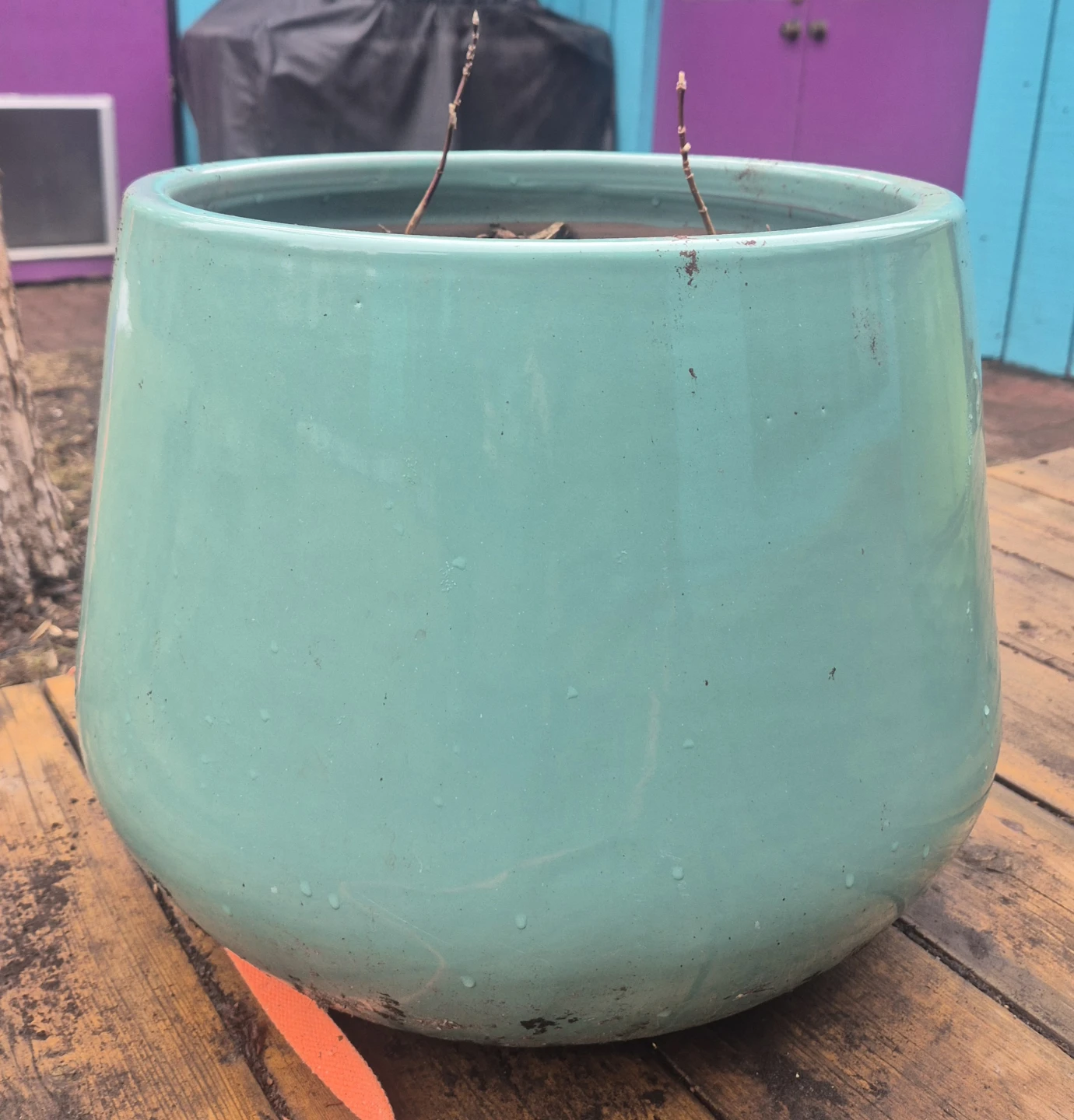 Teal Ceramic Planter Pot