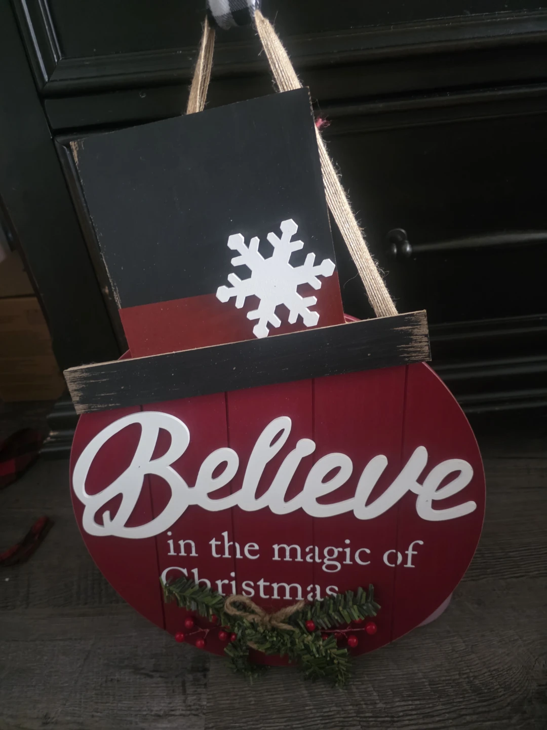 Believe in the Magic of Christmas Snowman Sign