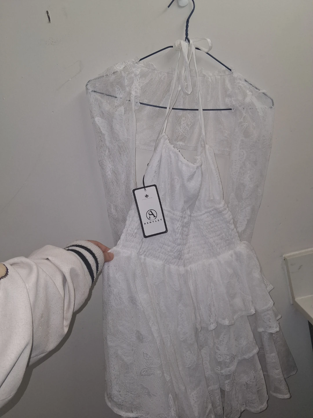 White Lace Mini Dress