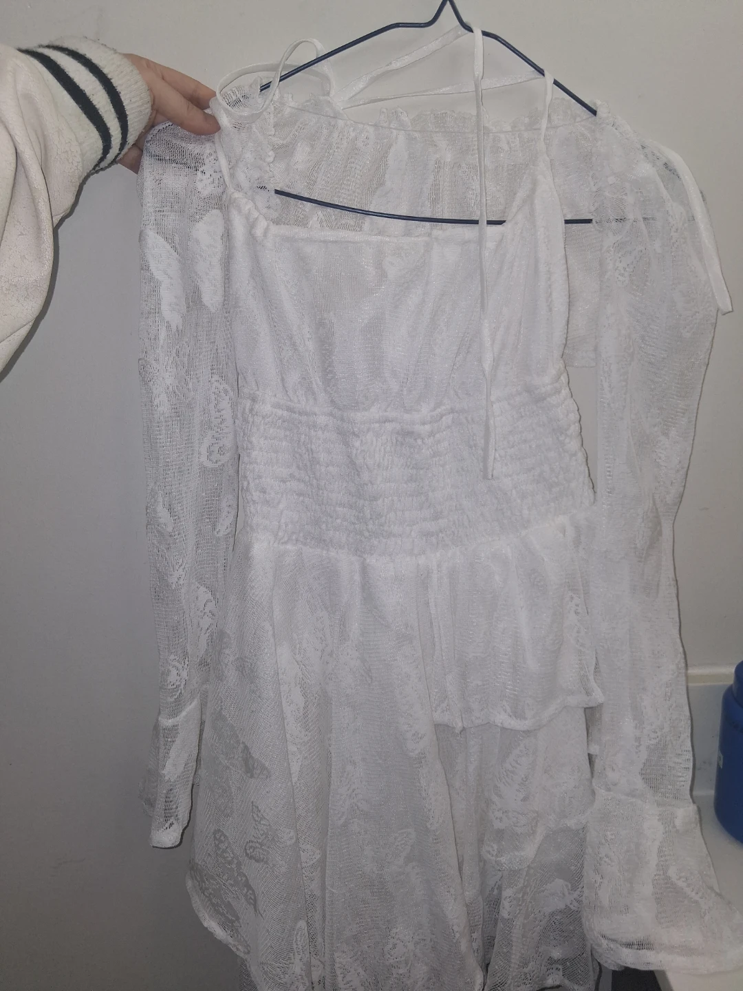 White Lace Mini Dress - photo 2