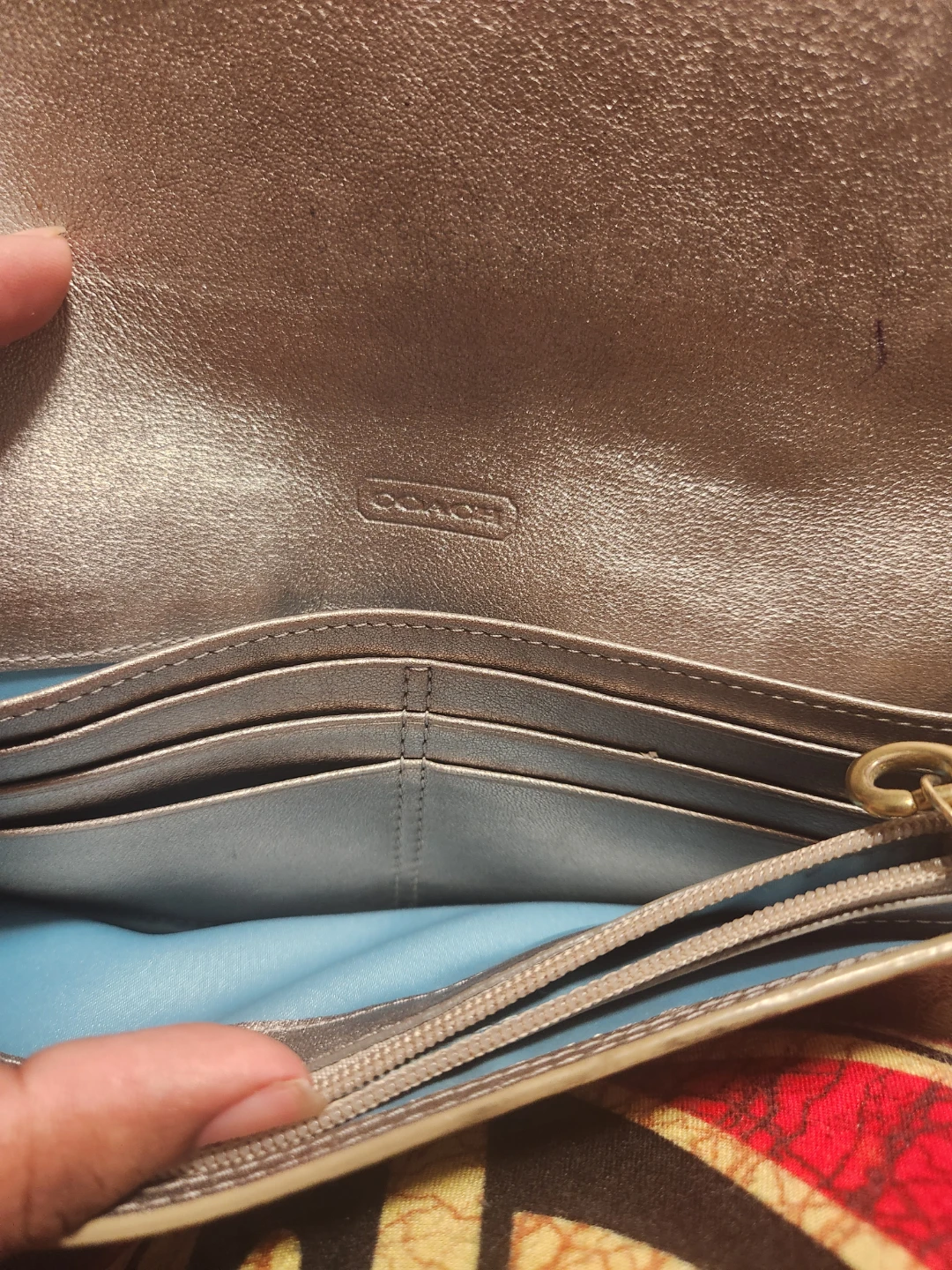 Coach Gold Metallic Leather Wristlet Wallet - photo 4