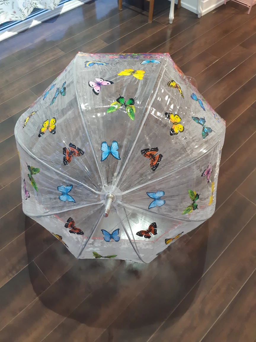 Clear Butterfly Print Umbrella - photo 2