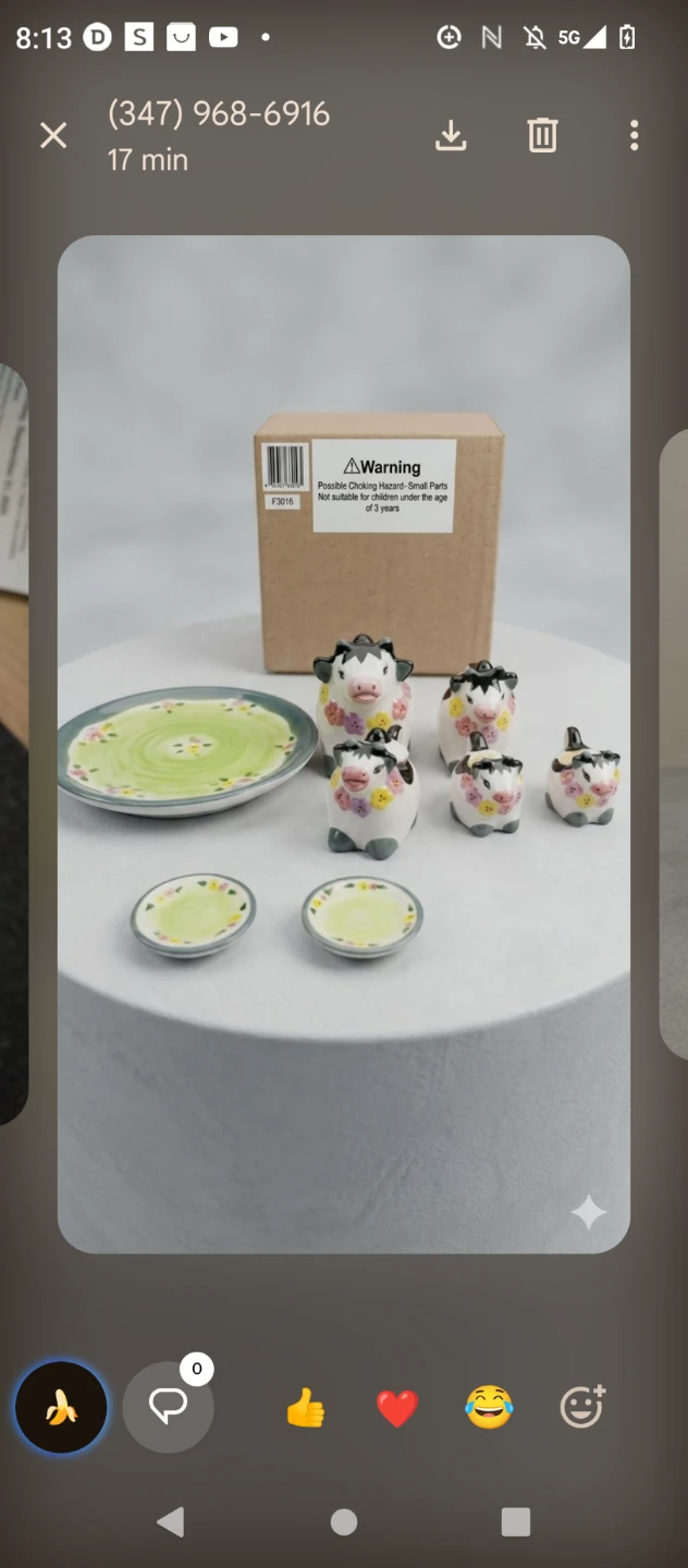 Ceramic Cow Miniatures with Plates