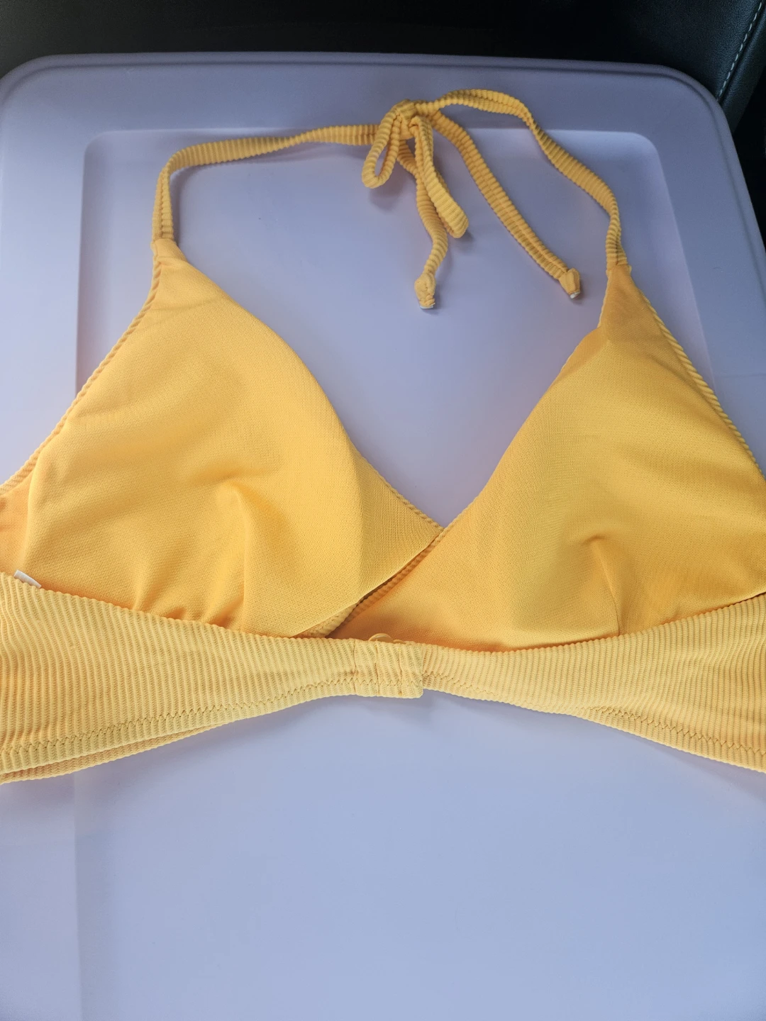 Ardene Yellow Ribbed Triangle Bikini Top - XL - photo 2