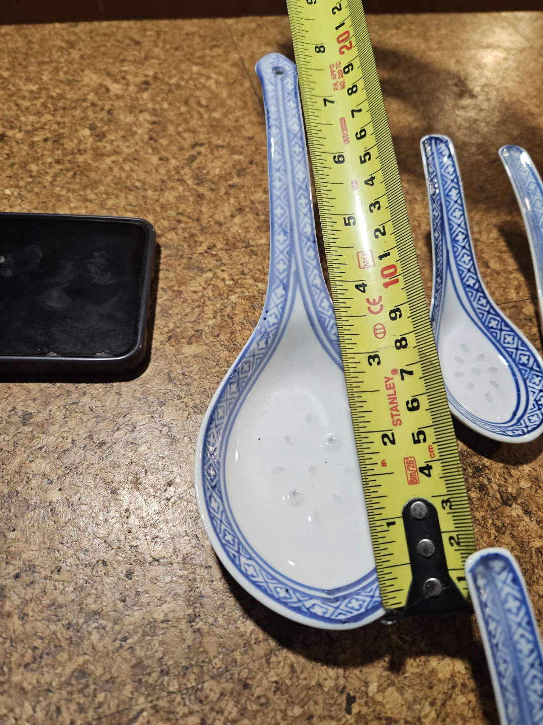 Set of 12 Chinese Ceramic Soup Spoons - photo 3