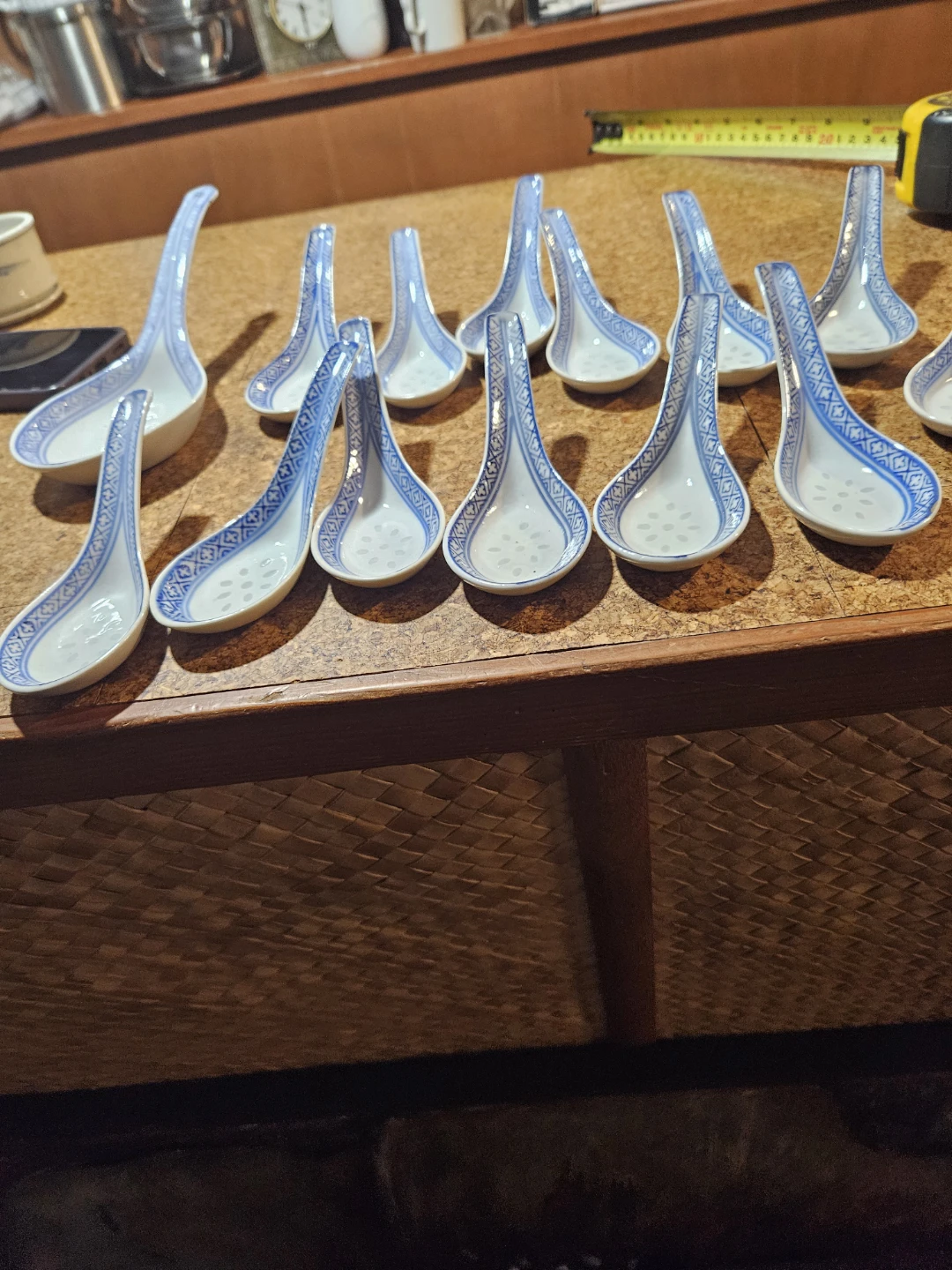 Set of 12 Chinese Ceramic Soup Spoons - photo 4