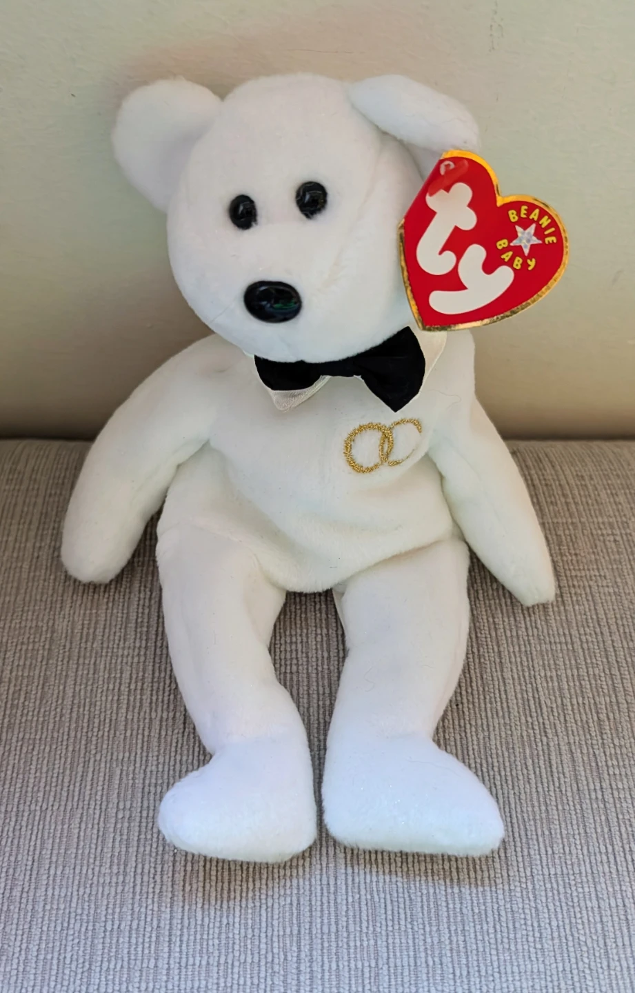 Ty Beanie Baby "Anniversary Bear" Teddy Bear