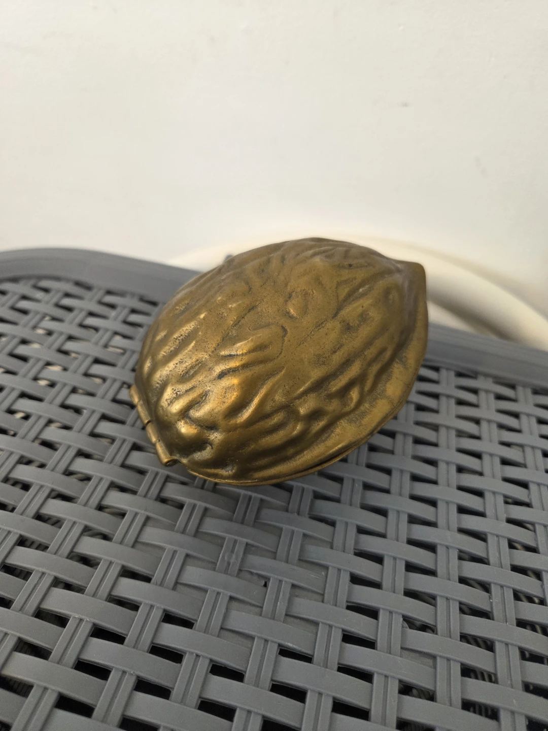 Vintage Brass Walnut Nutcracker and Holder $20