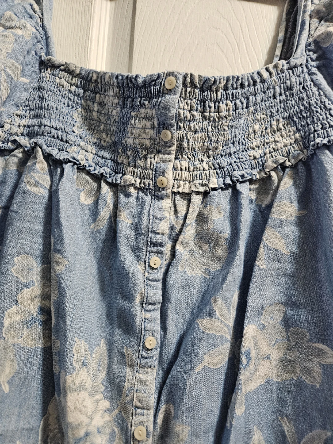 Old Navy Smocked Square Neck Top - Size L - photo 2