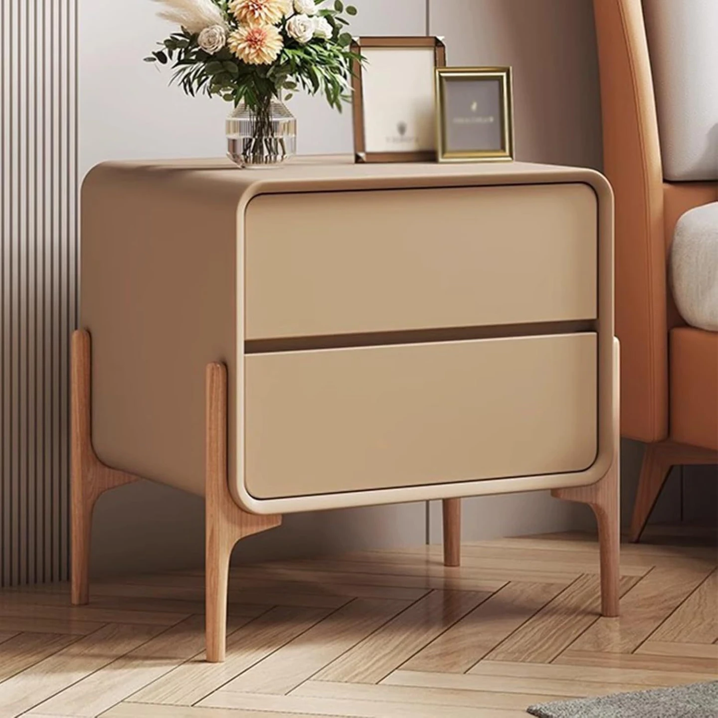 Modern Nightstand with 2 Drawers - Brand New