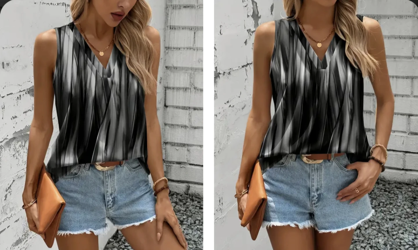 Sleeveless V-Neck Blouse - photo 3