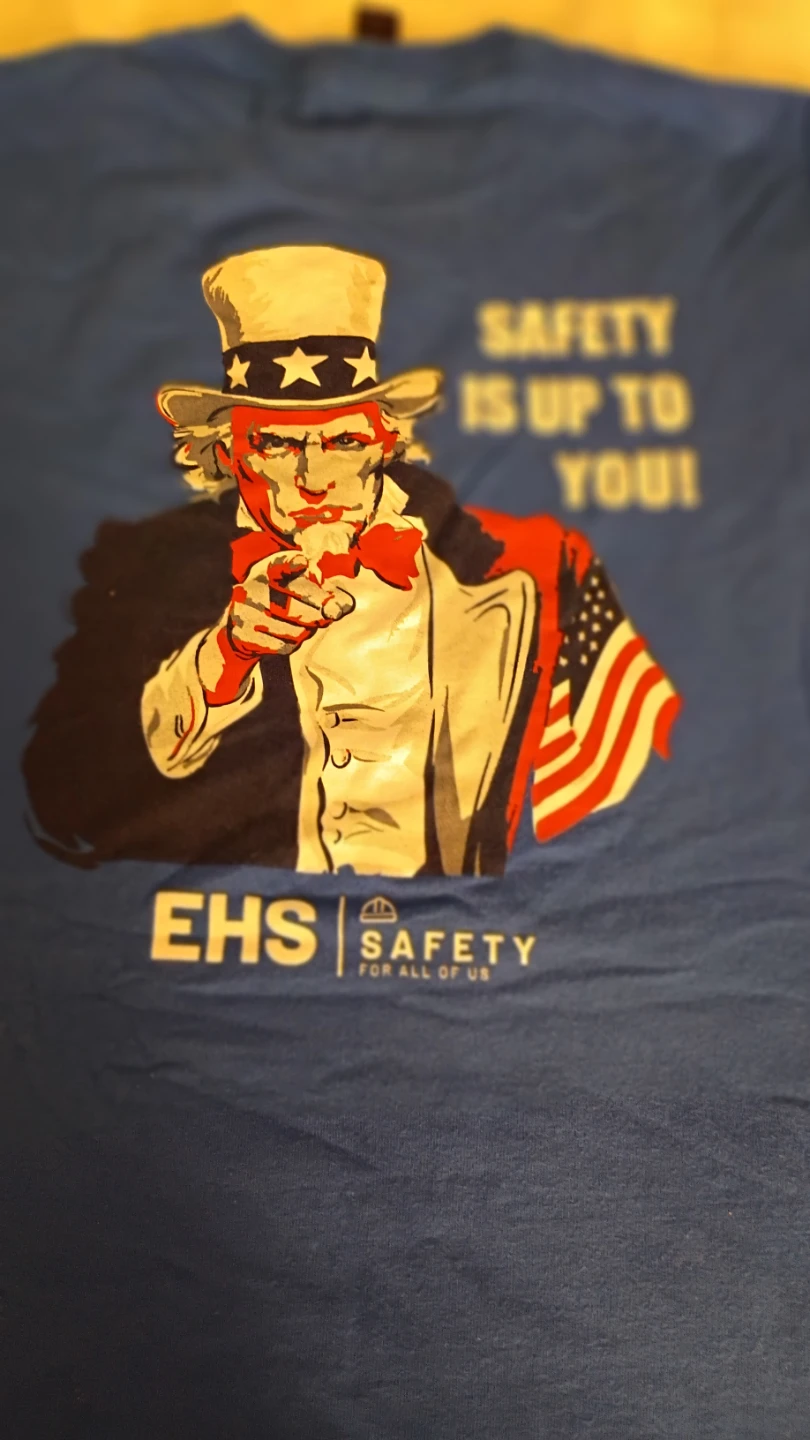 Blue EHS Safety T-Shirt Uncle Sam "Safety Is Up To You!" - photo 4