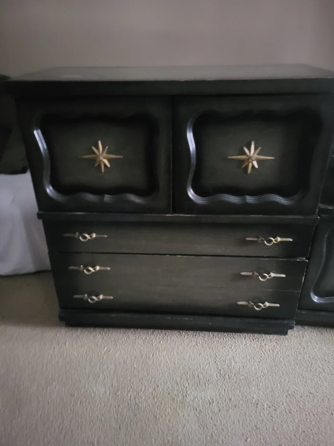 2 kind of Vintage black Dressers