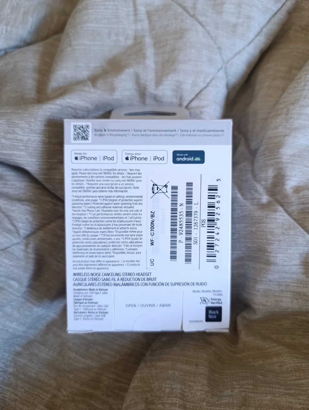 Sony WF-C700N Wireless Noise Cancelling Earbuds - Black - photo 2