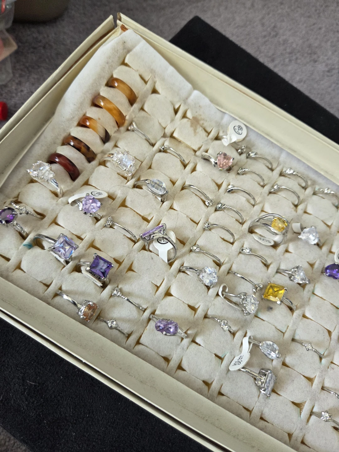 Assorted Gemstone Rings in Display Box - photo 3