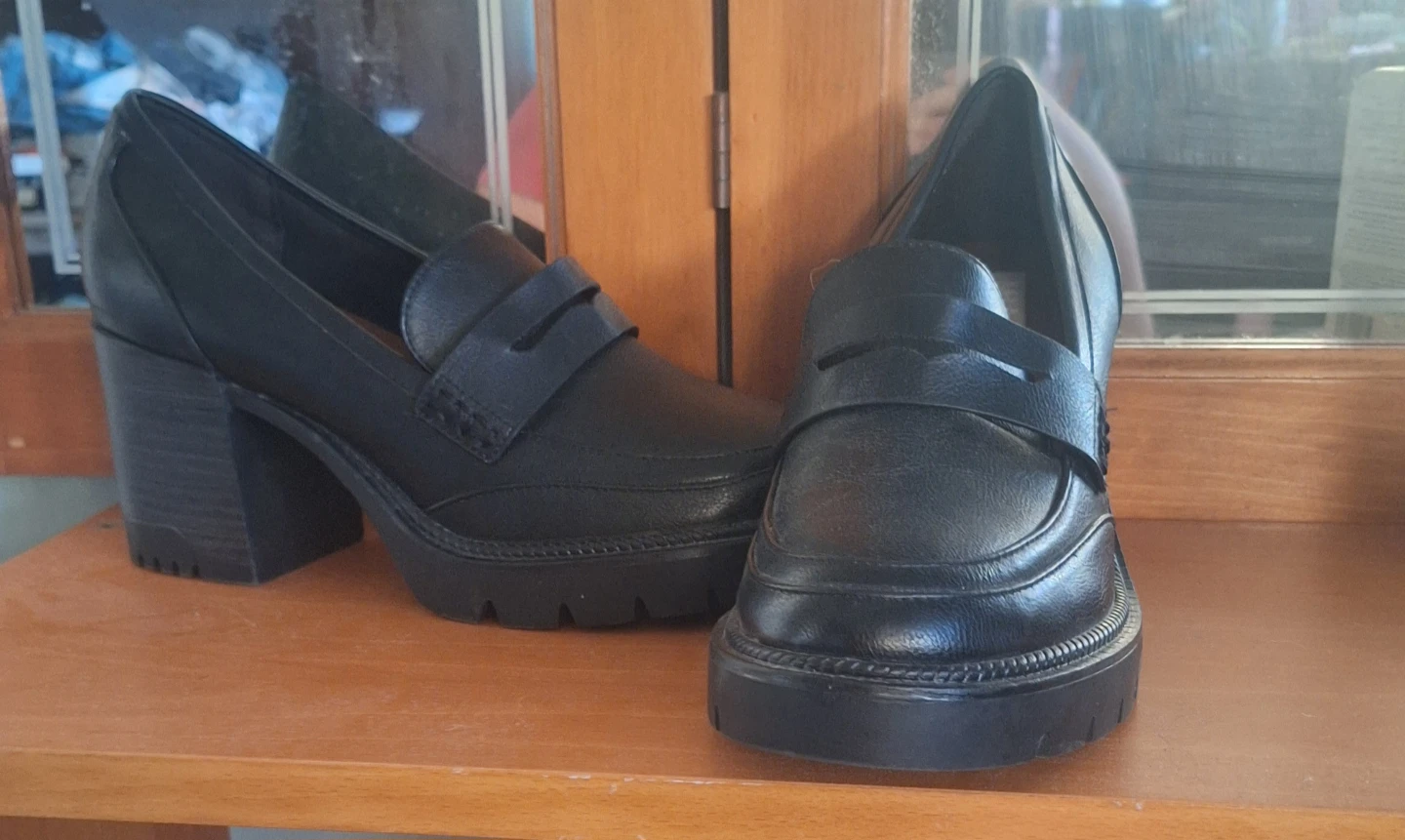 MIA Black Heeled Loafers Size 10