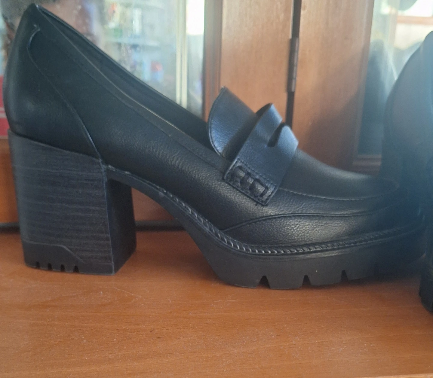 MIA Black Heeled Loafers Size 10 - photo 2