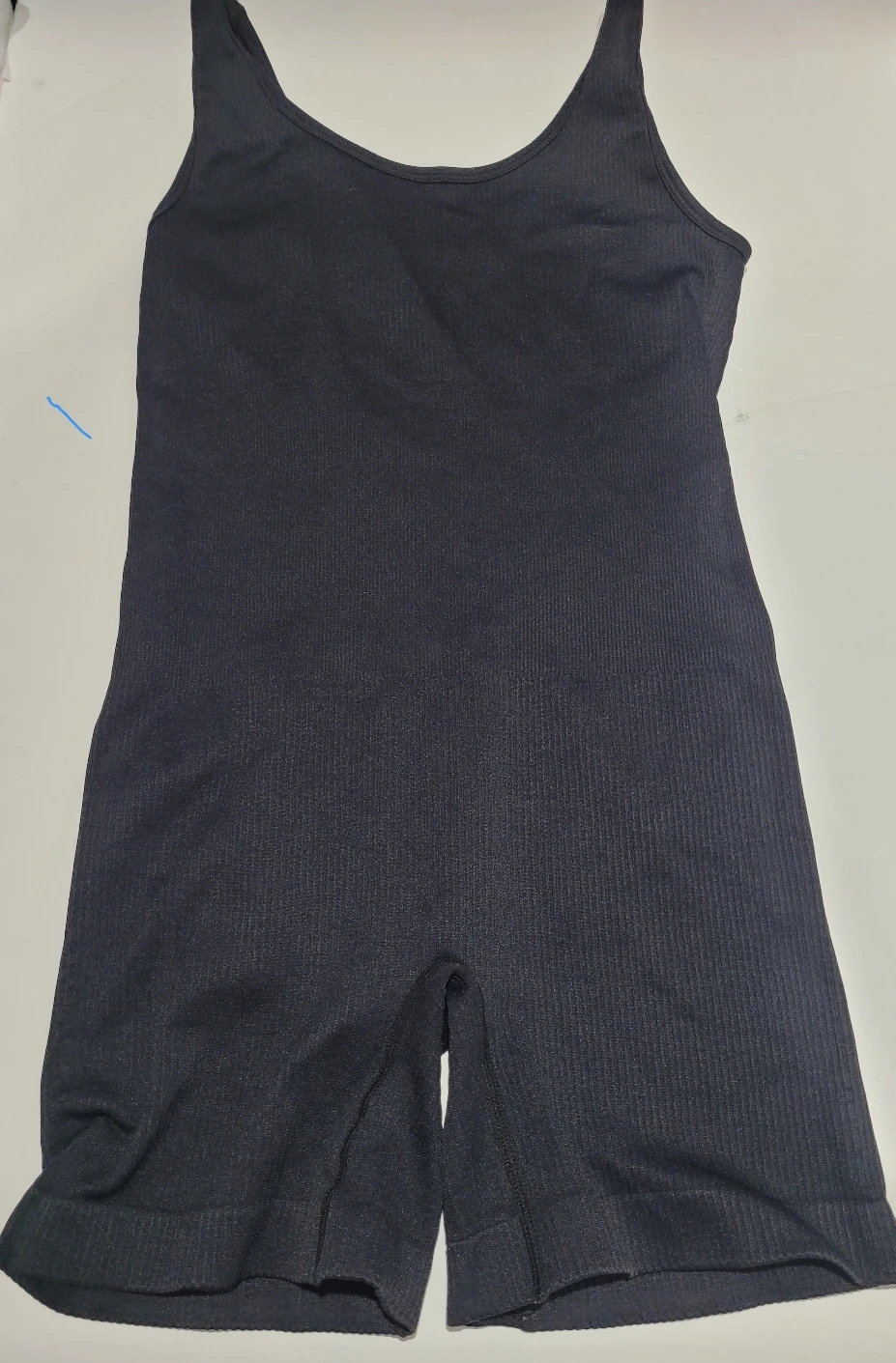Black Ribbed One-Piece Athletic Romper - photo 2