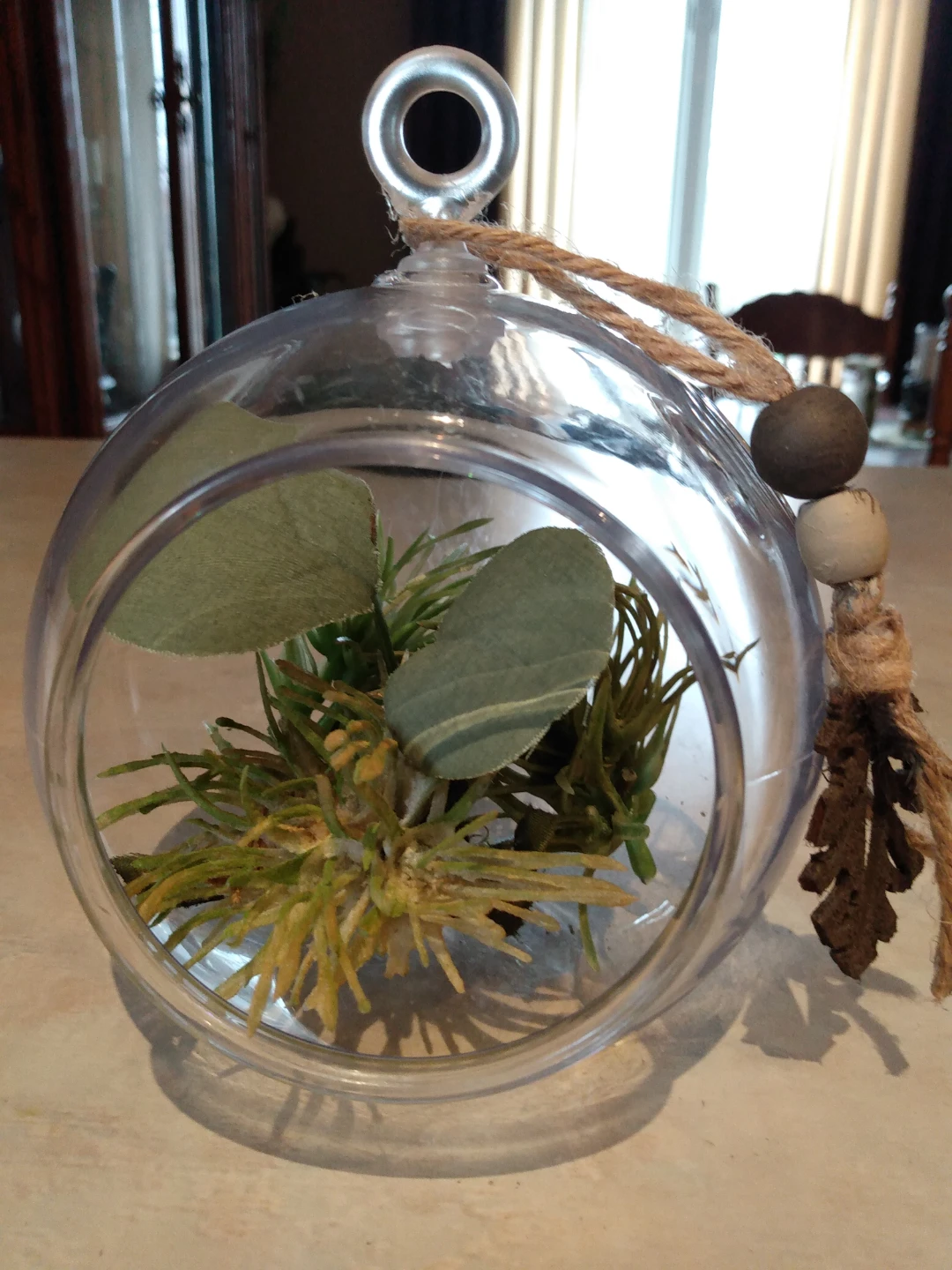 Hanging Terrarium with Faux Plants & decor - photo 2