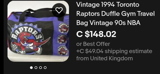 Vintage Toronto Raptors Official Team Duffle Bag - photo 3