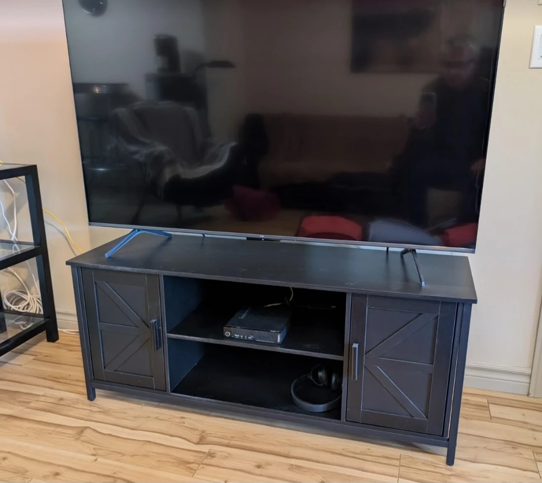 Black Farmhouse Style TV Stand Entertainment Center