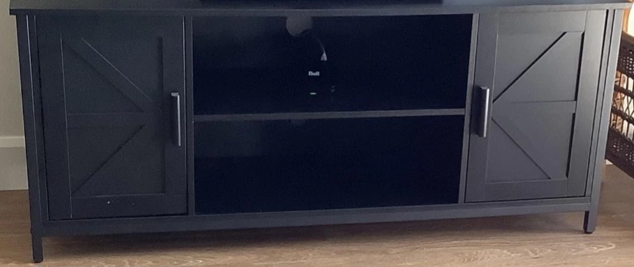 Black Farmhouse Style TV Stand Entertainment Center - photo 2