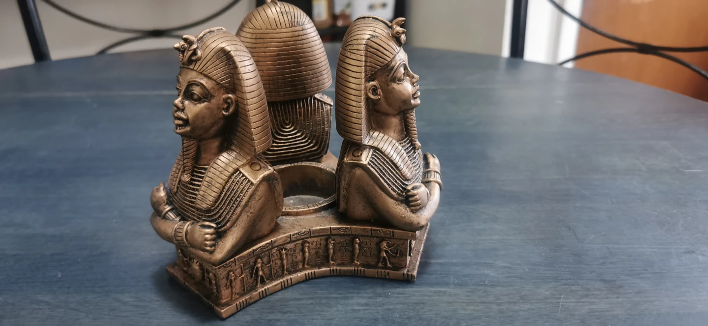 Egyptian Sphinx Busts Candle Holder
