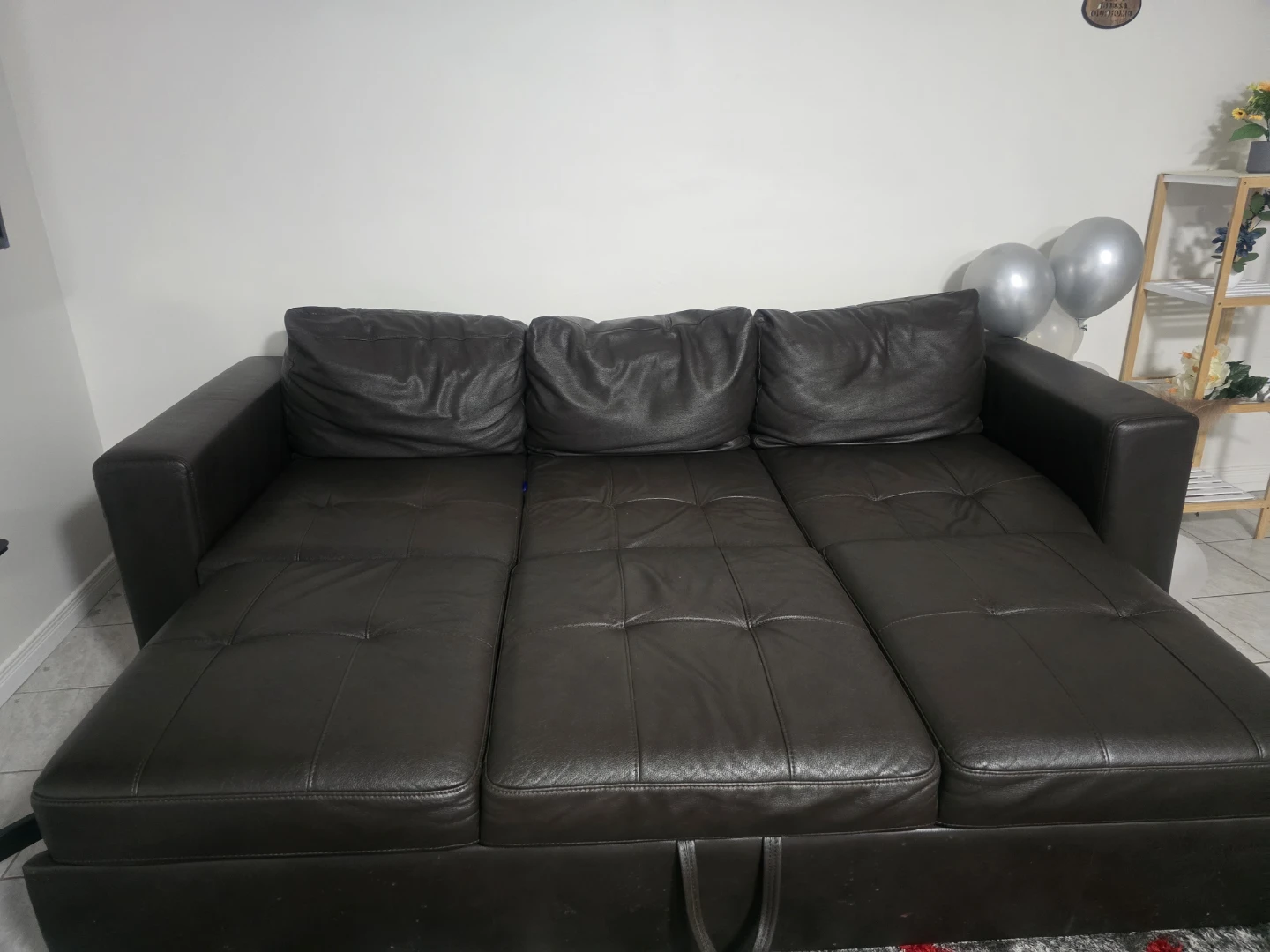 Brown Faux Leather bed Sofa