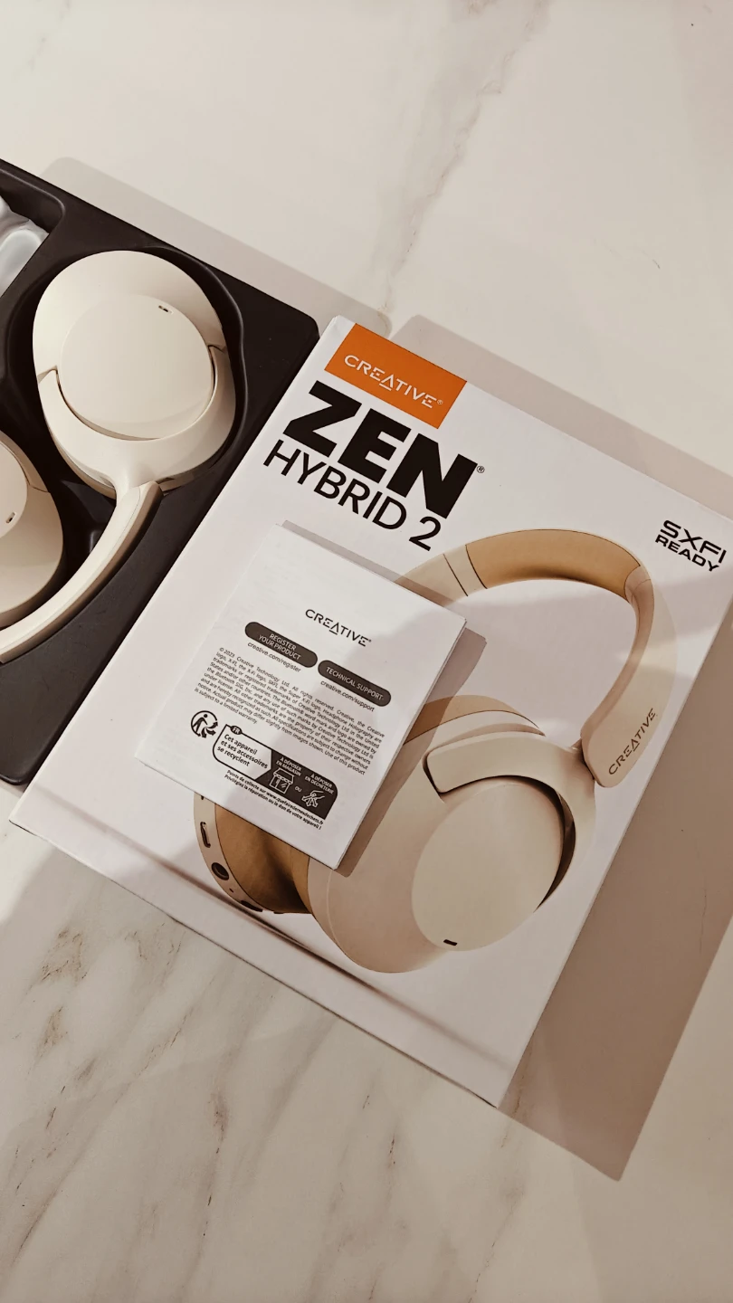 Creative Zen Hybrid 2 Noise Cancelling Headphones - Beige