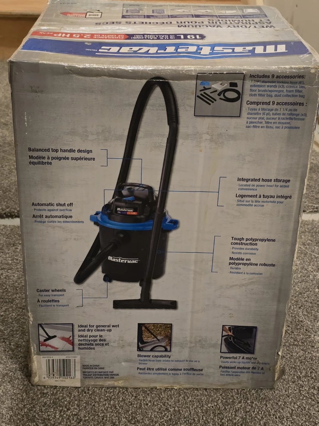 Mastervac 19L - 2.5 HP Peak Wet/Dry Vacuum - photo 3