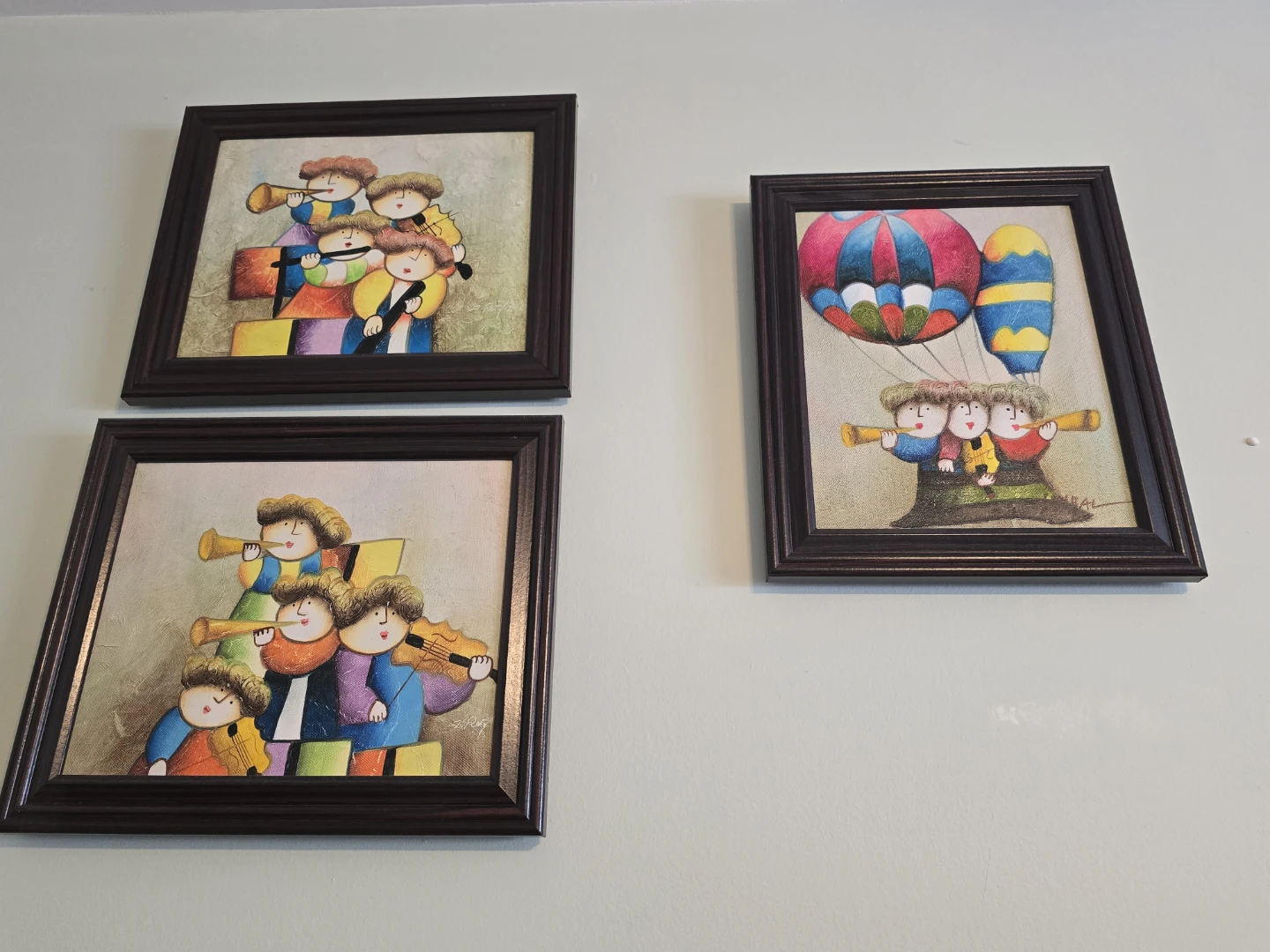 Framed Oil Printing - Set of 3