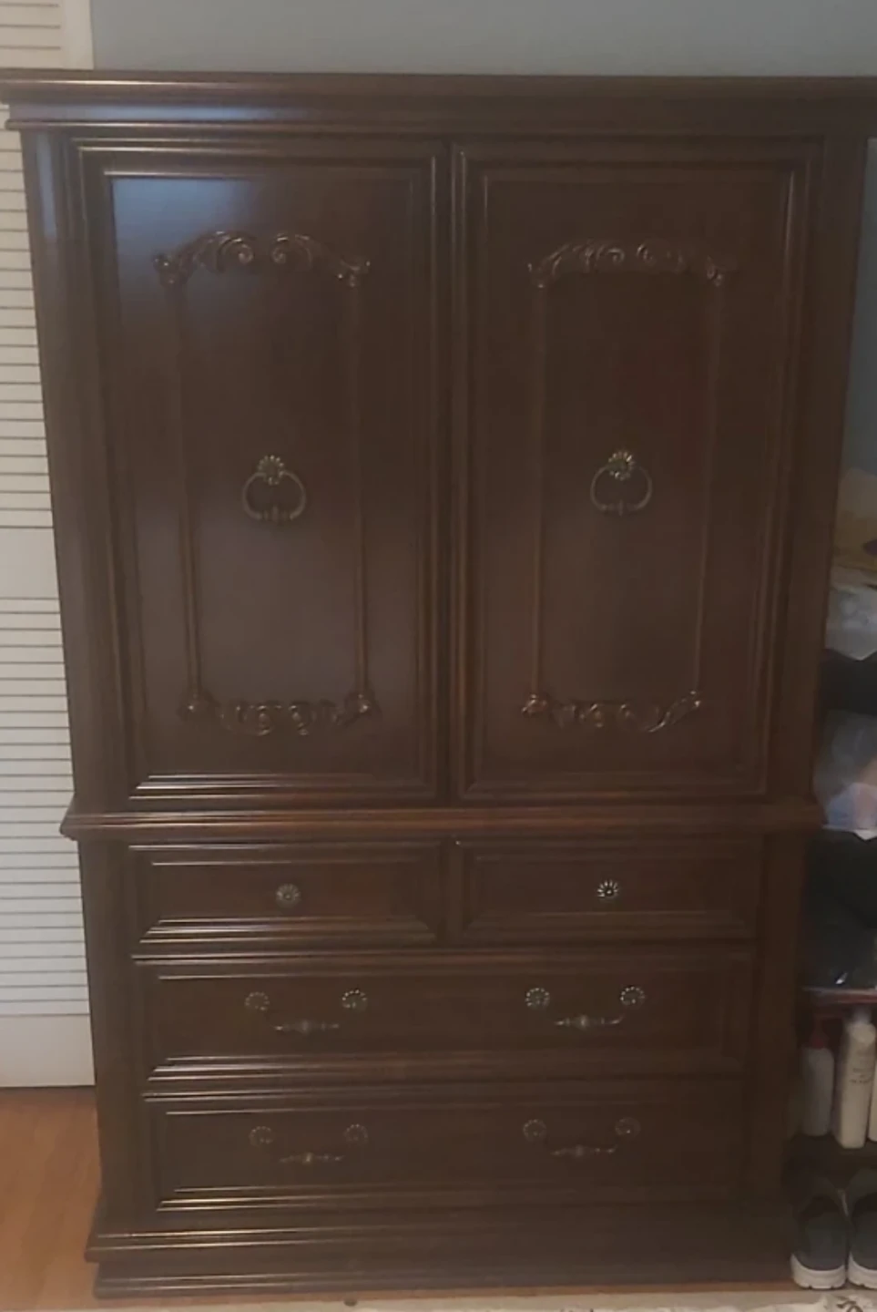 Wooden Dresser with Doors and 3 Drawers