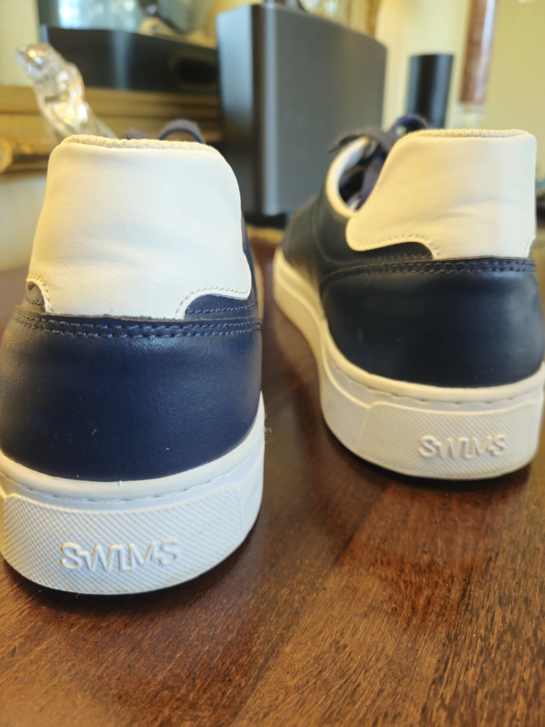 SWIMS Navy Leather Lace-Up Sneakers - photo 2