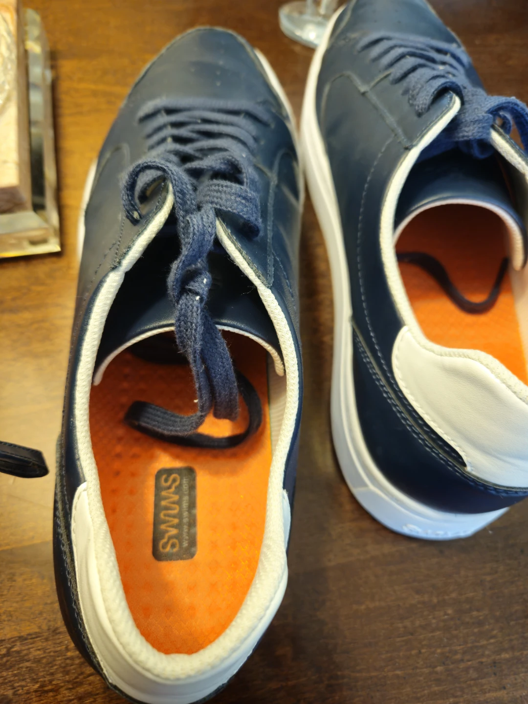 SWIMS Navy Leather Lace-Up Sneakers - photo 5