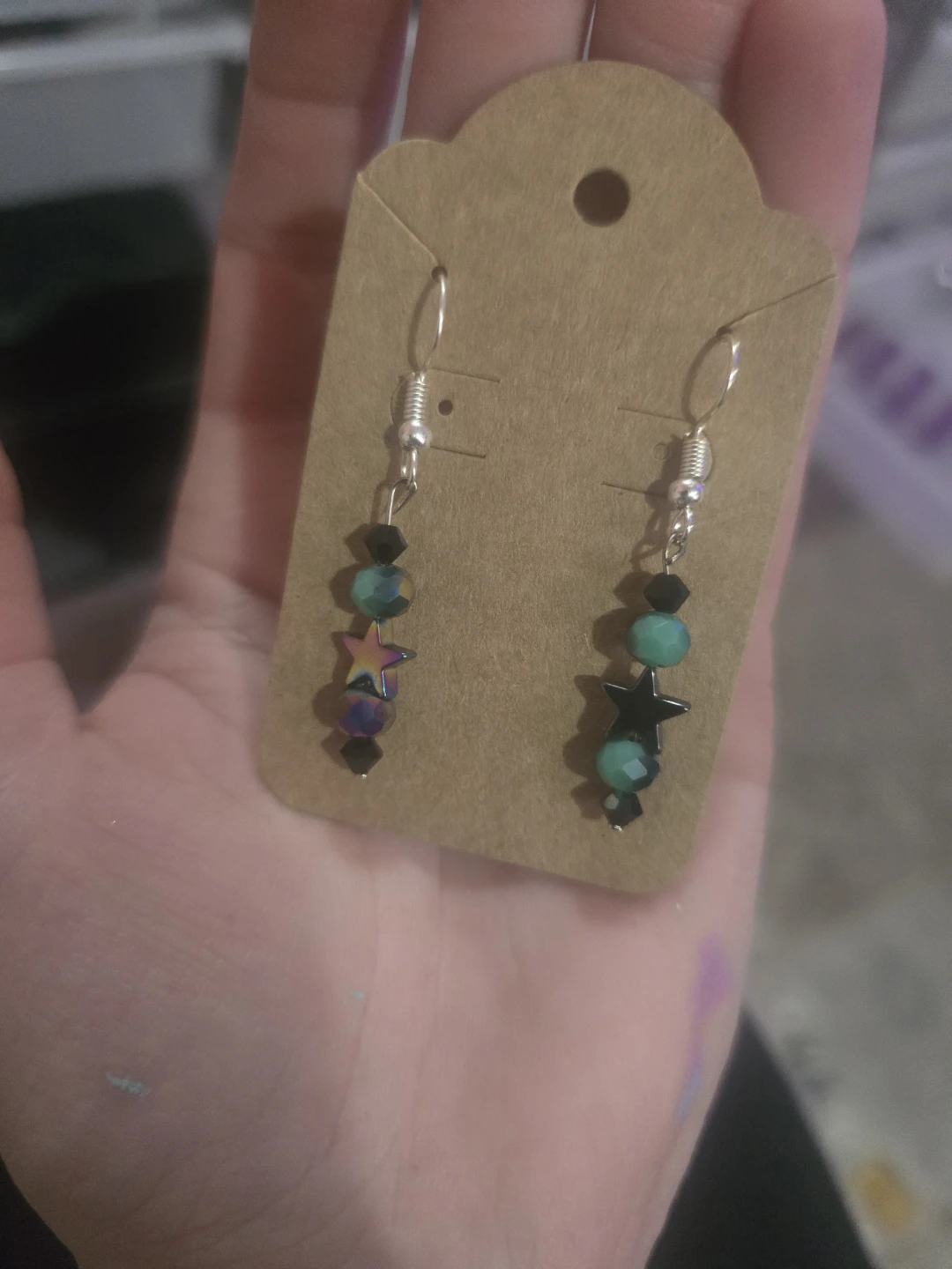 Handmade Beaded Star Earrings
